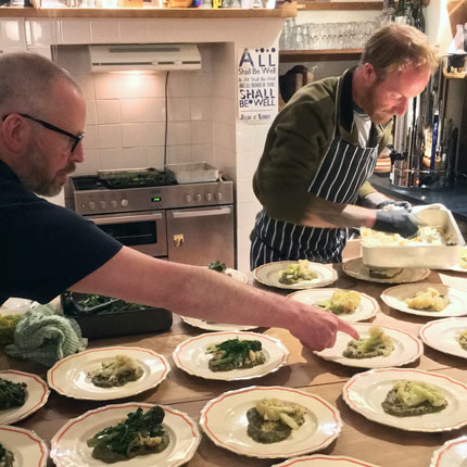 Chefs preparing Farm Suppers at Alde Valley Festival