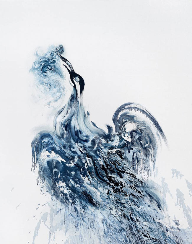 Cormorant with struggling fish, 2020 Maggi Hambling Cormorant with struggling fish, 2020 Maggi Hambling